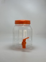 Distributeur de boissons en plastique jaune de 2,5 L avec robinet, transparent, pour cuisine et réfrigérateur, idéal pour l'été