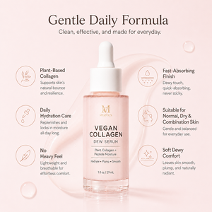 Siero Viso Vegano al Collagene 29ml, Peptidi di Collagene Vegetale, Acido Ialuronico, Pantenolo, Aloe, Idratante, Rimpolpante, Levigante, Illuminante - Product Image 3