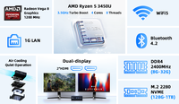 Mini PC Intel N100 AMD Ryzen R7 3700U de Cuatro Núcleos, Mini Ordenador con Linux y Windows para Negocios