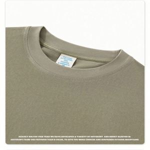 High Quality Men's Oversized Cropped T-<b>Shirt</b> 100% Cotton 260gsm Solid O-Neck Silk Screen Printed Eco-Friendly - Product Image 6