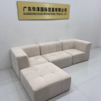 Canapé d'Angle Modulable en Tissu Italien Moderne et Minimaliste, Trois Places, Pour Petits et Grands Salons, Fonction Inclinable