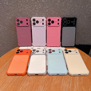 Coque de téléphone antichoc magnétique effet vague ombrée pour iPhone 17 16 15 Pro Max avec protection d'objectif d'appareil photo en verre original et coque arrière convertie - Product Image 4