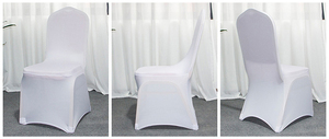Housses de chaise extensibles en polyester et élasthanne, lavables, pour fêtes, mariages, banquets et événements, coloris blanc uni et noir, pour Noël - Product Image 2