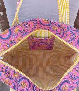 Bolso tote acolchado de algodón para portátil, con estampado a mano, bolso de hombro para oficina y viajes, para mujer - Product Image 4