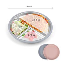 Offre Spéciale : Assiette Bébé Personnalisable avec Logo, en Acier Inoxydable 304 à Trois Compartiments, Assiette en Silicone pour Tout-Petits