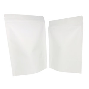 Bolsa blanca Biodegradable con estampado personalizado, bolsas de papel Kraft forradas para <span class=keywords><strong>café</strong></span>, con cremallera, bolsas de embalaje de alimentos - Product Image 1