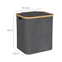 Pliable Tissu Bambou Panier À Linge Vêtements Jouet Boîte De Rangement Panier À Linge