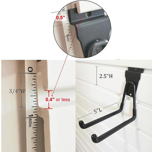 JH-<span class=keywords><strong>Slatwall</strong></span> 용 Mech 차고 후크 멀티 사이즈 블랙 파우더 코팅 스틸 슬레이트 월 디스플레이 후크 - Product Image 3