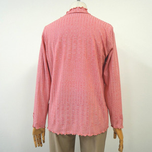 Women's Thin Lyocell Blend <b>Knitted</b> Lace Neckline Striped Casual Pullover <b>Sweater</b> Ladies' Fashion Accessory - Product Image 5