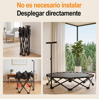 Trampolín Plegable Octagonal de Acero Negro, Capacidad de Carga de 150 kg, Duradero y Portátil, en Stock en España