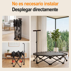 Trampoline pliable octogonal en acier noir, capacité de charge 150 kg, durable et portable, en stock en Espagne - Product Image 4