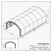 Hangar industriel robuste en tissu, à structure en acier à travées larges