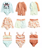 Maillot de bain deux pièces pour enfants, ensemble bikini, haut bandeau pour filles, bas taille haute, extensible, séchage rapide, maillots de bain d'été
