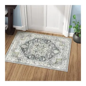 Yıkanabilir alan kilim 2x3 küçük Entryway kapalı Mat düşük kazık paspas kaymaz su emer banyo çamaşır odası halı