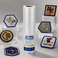 Qinyu Custom 3D Emboss TPU DTF Heat Transfer Patches Film UV Printing Adhesive Logo Iron-On Design Untuk Jersey dan Tas