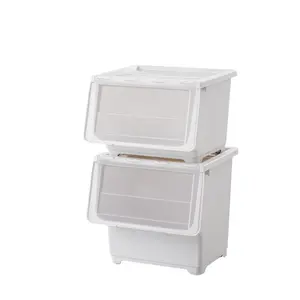 제조업체 도매 다기능 의류 컨테이너 상자 쌓을 수있는 침실 베벨 기어 플라스틱 보관함