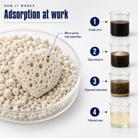 JINSHI Terre de Fuller Argile Acide Activée Qualité Alimentaire 200-400 Maille 100% Terre Naturelle de Blanchiment pour Huile de Cuisson