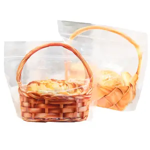 Basket Opp Bread Bag Dessert Tote Biscuit Baked Food Zipper Bag