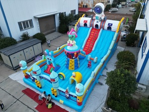 Thương mại ngoài trời <span class=keywords><strong>Inflatable</strong></span> Thế giới nước cho người lớn mùa hè trò chơi dưới nước cá voi Thiết kế bao gồm cả hồ bơi trượt nước Blower - Product Image 2