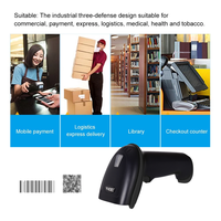 Lecteur de codes à barres robuste CMOS 2D mains libres prise en charge de la numérisation automatique Scanner de codes QR à barres OEM filaire USB