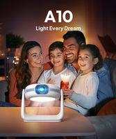 Projecteur Android VEVSHAO A10 720P WiFi6 avec mise au point automatique, angle flexible à 270 degrés, lampe de lecture, projecteur de cinéma maison tout-en-un 380