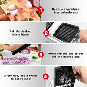 เครื่องหั่นผักและทำเส้นหมี่ 26-in-1 - เครื่องหั่นอาหารพร้อมภาชนะ |   ที่หั่นผลไม้ อุปกรณ์ครัว |   หั่นเต๋า หั่นฝอย หั่นผัก - Product Image 5