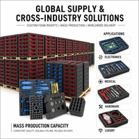 Ensemble d'inserts d'organisation en mousse EVA découpés sur mesure par CNC, multicolores et multicouches, pour le rangement d'équipements en boîte à outils, avec doublure de protection, OEM