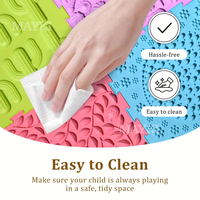 Tapis de sol carré en silicone souple pour stimulation tactile, tapis sensoriel orthopédique en silicone pour enfants autistes