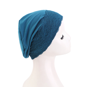 Pañuelo <span class=keywords><strong>para</strong></span> la Cabeza de Color Sólido <span class=keywords><strong>para</strong></span> Mujer, Turbante Elástico de Poliéster con Encaje <span class=keywords><strong>para</strong></span> Damas, Cómodo <span class=keywords><strong>para</strong></span> <span class=keywords><strong>Quimioterapia</strong></span> - Product Image 6