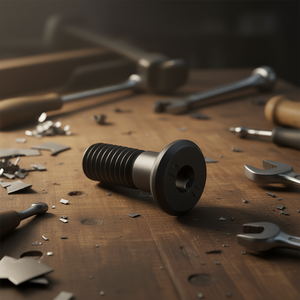 Vis de fixation en acier noir, 5 pièces, avec tête plate et trou, pour la découpe - Product Image 3