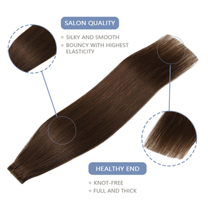 2 #   Extensiones de Cabello Remy Liso Sedoso con Clip, Sú<span class=keywords><strong>per</strong></span> Doble Trama, 100% Cabello Humano Virgen de Shandong, 50g por Paquete - Product Image 5
