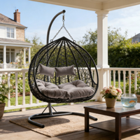 Chaise pivotante en osier, meuble de balcon, fauteuil à 2 places, directement à l'usine, meuble suspendu