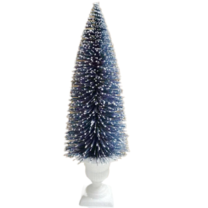 Árbol de Navidad de vidrio DIY de 35 cm, árbol de pino, cepillo para botellas, Papá Noel, nieve, pueblo, casa, decoraciones navideñas - Product Image 1