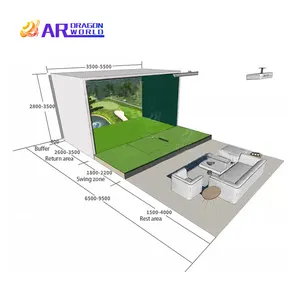 Simulador de golfe com holograma, tela inteligente de treinamento de golfe com projeção interativa bolas de jogos para entretenimento dentro