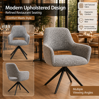 Fauteuil de salle à manger en tissu tressé motif étain avec dossier incurvé et base métallique à quatre branches pour café, boulangerie et pâtisserie