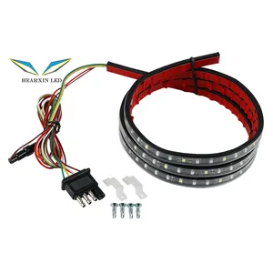 Universal DC 12 Volt Silikon Perumahan Super Terang 2835 LED Cahaya Strip Lampu Rem untuk Truk Warna Putih Merah