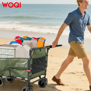 Silla de <span class=keywords><strong>Playa</strong></span> 2 en 1 WOQI con Ruedas, <span class=keywords><strong>Tumbona</strong></span> Plegable, Silla de <span class=keywords><strong>Playa</strong></span> con <span class=keywords><strong>Carrito</strong></span> Integrado para Exteriores - Product Image 4