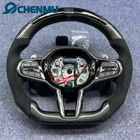 Volant de voiture en fibre de carbone et daim pour BMW G30 G20 G21 G28 G22 G23 G26 G01 G08 G02 G18 G31 G38 G11G12 G01 avec LED et bande lumineuse