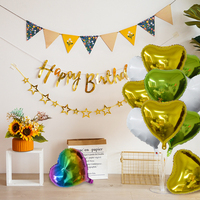 Ballons en métal chromé mat en forme de cœur et d'étoile de 18 pouces pour les décorations de mariage, de fête, de baby shower, de Saint-Valentin, vente en gros