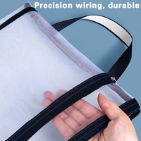 Sac de rangement grande capacité pour étudiants, classeur A4, pochette simple et mignonne en maille à motif de dessin animé, sac à documents imprimable, sac à main en organza