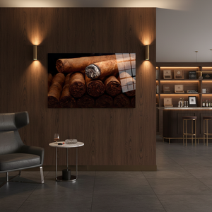 Panel de Arte Mural Moderno Art Deco para Salón de Cigarros, Impresión en Lienzo Colgante con Vidrio Templado para Decoración de Sala de Fumadores - Product Image 3