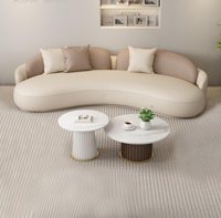 Ensemble de canapés sectionnels en cuir pour mobilier de bureau, idéal pour les zones de réception, de négociation et de réunion dans le hall d'un hôtel de luxe léger