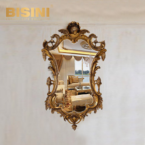 <span class=keywords><strong>Espejo</strong></span> de Pared de Resina Dorada Hecho a Mano, Diseño <span class=keywords><strong>Barroco</strong></span> Europeo Vintage para Decoración de Sala de Estar y Dormitorio de Lujo - Product Image 3
