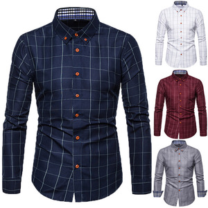 All'ingrosso di alta qualità europea e americana camicia da <span class=keywords><strong>uomo</strong></span> a manica lunga ampia camicetta Casual con risvolto Plus Size <span class=keywords><strong>abbigliamento</strong></span> da <span class=keywords><strong>uomo</strong></span> - Product Image 6