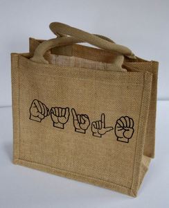 Personalized Recyclable Cotton Tote <b>Bag</b> with Hot Stamping Logo <b>Mini</b> Jute Burlap Design for <b>Gift</b> Grocery or Shopping Use - Product Image 2
