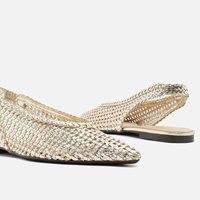 Chaussures plates de luxe pour femmes en cuir à bout pointu, à bride arrière, antidérapantes, légères, respirantes, avec semelle intermédiaire en bois, pour le bureau, printemps, automne, été