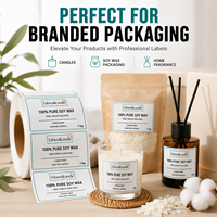 Étiquettes personnalisées pour emballages de bougies, papier couché mat, autocollants en rouleau pour sacs, boîtes et bocaux de bougies à la cire de soja