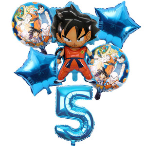 6 Piezas/Paquete de Globos de Número del 1 al 9 de Dragon Ball Son <span class=keywords><strong>Goku</strong></span> para Fiestas de Cumpleaños Infantiles, Globos de Papel de Aluminio para Baby Shower, Decoración de Fiesta K0074 - Product Image 6