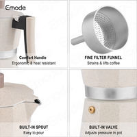 Cafetière Moka en aluminium italien de haute qualité Emode, machine à expresso classique avec couvercle