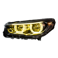 Phare LED bicolore DLW pour BMW Série 5 GT F07 10-17, phare de rechange avec anneau lumineux doré
